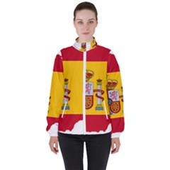 Spain Country Europe Flag Borders Women s High Neck Windbreaker by Sapixe