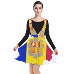 Andorra Country Europe Flag Plunge Pinafore Dress by Sapixe