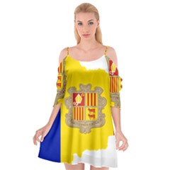 Andorra Country Europe Flag Cutout Spaghetti Strap Chiffon Dress