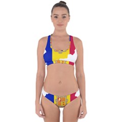 Andorra Country Europe Flag Cross Back Hipster Bikini Set by Sapixe