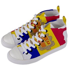 Andorra Country Europe Flag Women s Mid-top Canvas Sneakers by Sapixe