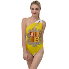 Andorra Country Europe Flag To One Side Swimsuit by Sapixe