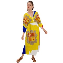 Andorra Country Europe Flag Grecian Style  Maxi Dress by Sapixe