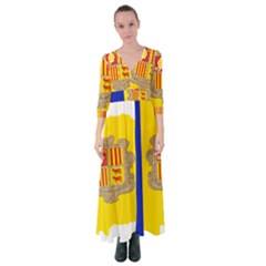 Andorra Country Europe Flag Button Up Maxi Dress