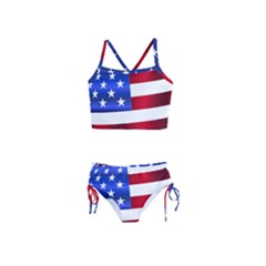 America Usa United States Flag Girls  Tankini Swimsuit by Sapixe