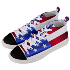 America Usa United States Flag Men s Mid-top Canvas Sneakers