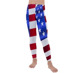 America Usa United States Flag Kids  Lightweight Velour Leggings by Sapixe