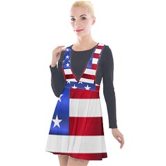 America Usa United States Flag Plunge Pinafore Velour Dress