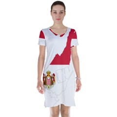 Monaco Country Europe Flag Borders Short Sleeve Nightdress