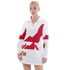Monaco Country Europe Flag Borders Women s Long Sleeve Casual Dress by Sapixe