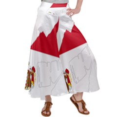 Monaco Country Europe Flag Borders Satin Palazzo Pants by Sapixe