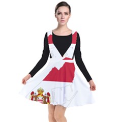 Monaco Country Europe Flag Borders Plunge Pinafore Dress by Sapixe