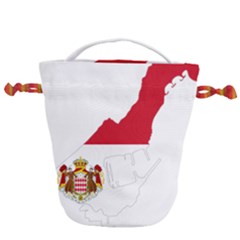 Monaco Country Europe Flag Borders Drawstring Bucket Bag by Sapixe