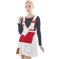 Monaco Country Europe Flag Borders Plunge Pinafore Velour Dress by Sapixe