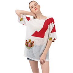 Monaco Country Europe Flag Borders Oversized Chiffon Top