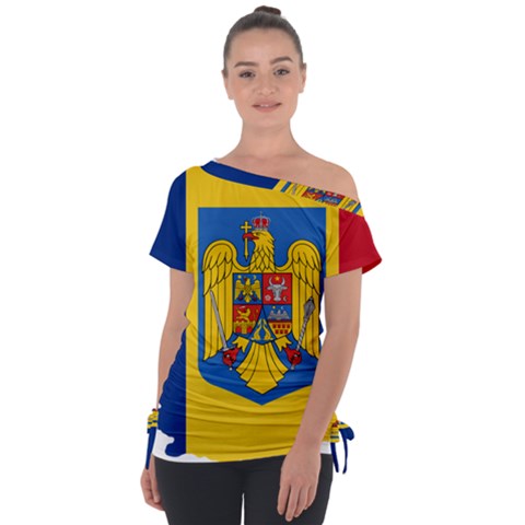 Romania Country Europe Flag Tie-up Tee by Sapixe