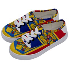 Romania Country Europe Flag Kids  Classic Low Top Sneakers by Sapixe