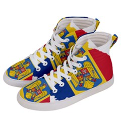 Romania Country Europe Flag Women s Hi-top Skate Sneakers by Sapixe