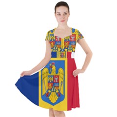 Romania Country Europe Flag Cap Sleeve Midi Dress by Sapixe