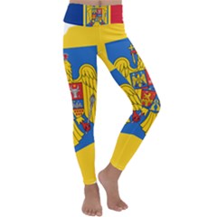 Romania Country Europe Flag Kids  Lightweight Velour Classic Yoga Leggings by Sapixe