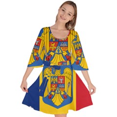 Romania Country Europe Flag Velour Kimono Dress by Sapixe