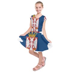 Serbia Country Europe Flag Borders Kids  Short Sleeve Dress by Sapixe