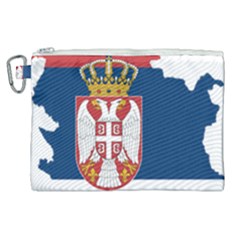 Serbia Country Europe Flag Borders Canvas Cosmetic Bag (xl)