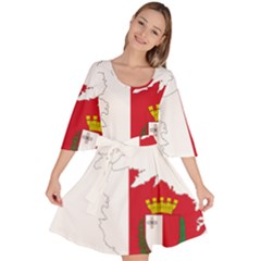 Malta Country Europe Flag Borders Velour Kimono Dress