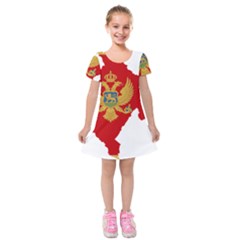 Montenegro Country Europe Flag Kids  Short Sleeve Velvet Dress by Sapixe