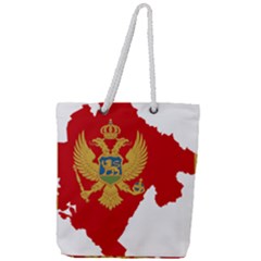 Montenegro Country Europe Flag Full Print Rope Handle Tote (large) by Sapixe