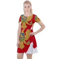 Montenegro Country Europe Flag Cap Sleeve Velour Dress 