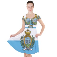 San Marino Country Europe Flag Cap Sleeve Midi Dress by Sapixe