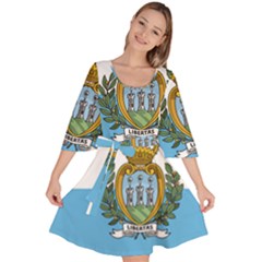 San Marino Country Europe Flag Velour Kimono Dress