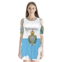 San Marino Country Europe Flag Shoulder Cutout Velvet One Piece by Sapixe