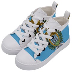 San Marino Country Europe Flag Kids  Mid-top Canvas Sneakers by Sapixe