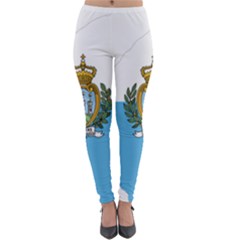 San Marino Country Europe Flag Lightweight Velour Leggings by Sapixe