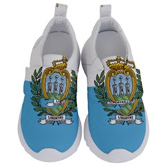 San Marino Country Europe Flag Kids  Velcro No Lace Shoes