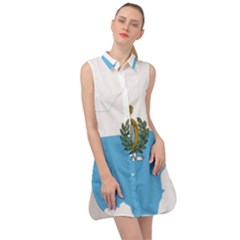 San Marino Country Europe Flag Sleeveless Shirt Dress by Sapixe