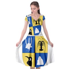 Coat Of Arms Of The French Southern And Antarctic Lands Cap Sleeve Wrap Front Dress by abbeyz71