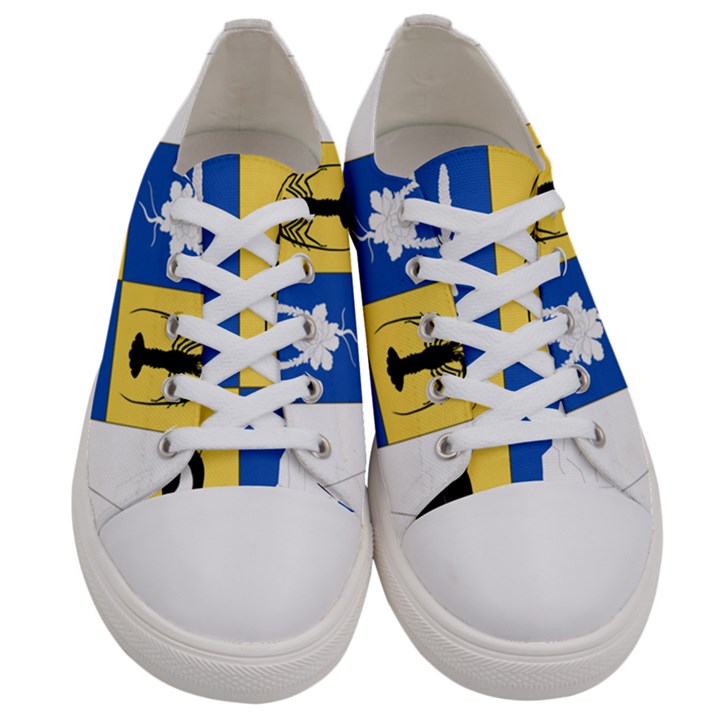 Coat of Arms of the French Southern and Antarctic Lands Women s Low Top Canvas Sneakers