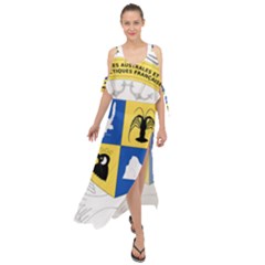 Coat Of Arms Of The French Southern And Antarctic Lands Maxi Chiffon Cover Up Dress by abbeyz71