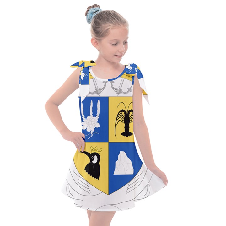 Coat of Arms of the French Southern and Antarctic Lands Kids  Tie Up Tunic Dress