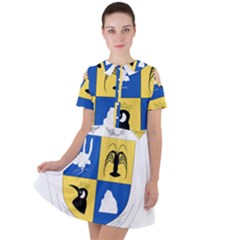 Coat Of Arms Of The French Southern And Antarctic Lands Short Sleeve Shoulder Cut Out Dress  by abbeyz71