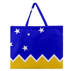 Flag Of Magallanes Region, Chile Zipper Large Tote Bag by abbeyz71