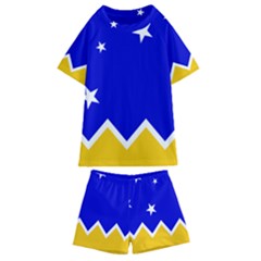 Flag Of Magallanes Region, Chile Kids  Swim Tee And Shorts Set by abbeyz71
