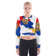 Borders Country Flag Geography Map Cropped Sweatshirt by Sapixe