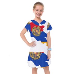 Borders Country Flag Geography Map Kids  Drop Waist Dress