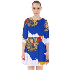Borders Country Flag Geography Map Smock Dress by Sapixe