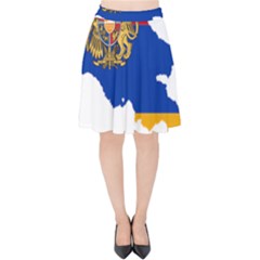 Borders Country Flag Geography Map Velvet High Waist Skirt