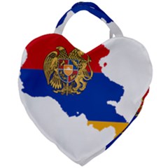 Borders Country Flag Geography Map Giant Heart Shaped Tote by Sapixe